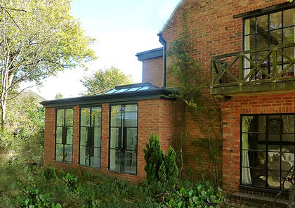 Orangery with roof lanterns in Oxford